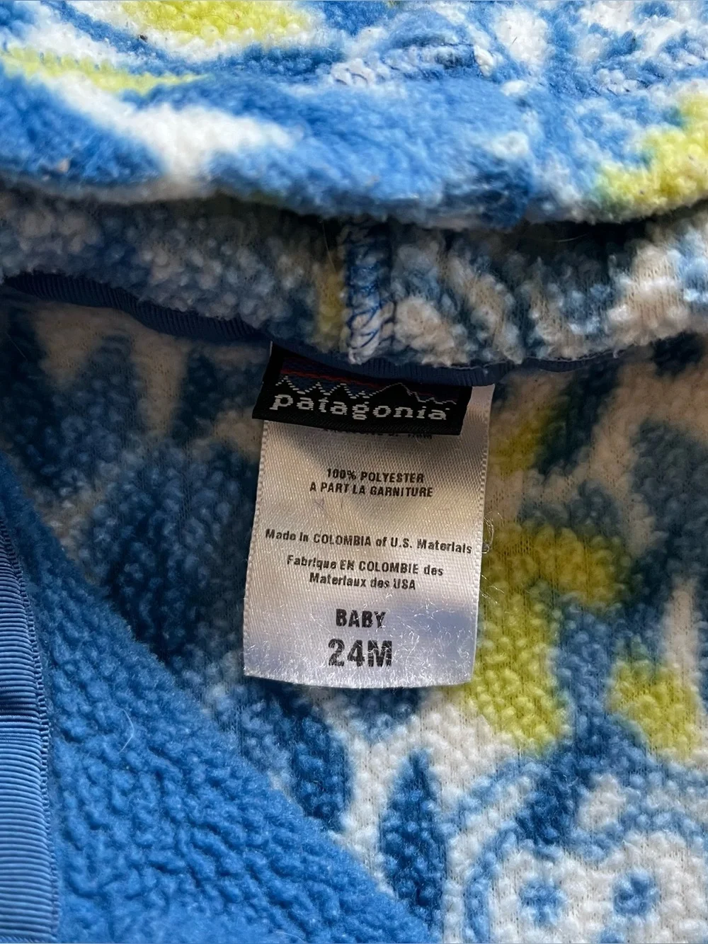 Patagonia baby size